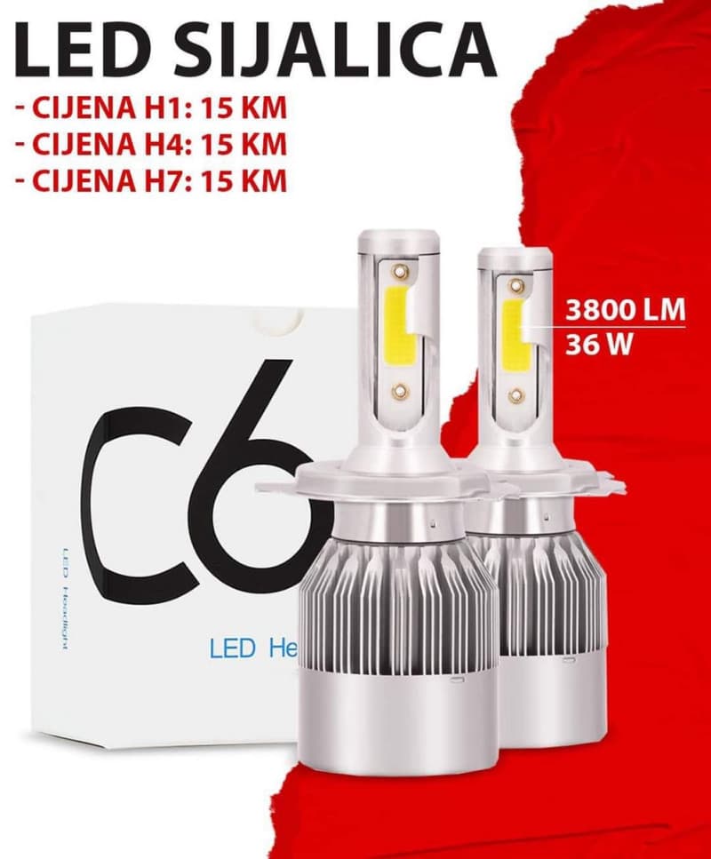 📣 LED SIJALICE ZA AUTO H1 - H4 - H7 / 3800 LM - 36 W⚡