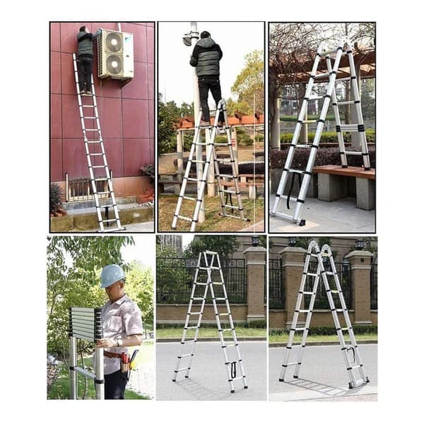 Aluminijske dvodijelne teleskopske ljestve – 1,9 m 3