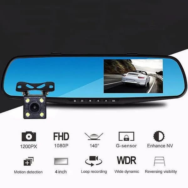 Pametni Retrovizor sa Prednjom i Zadnjom Kamerom – Full HD 1080P DVR 2