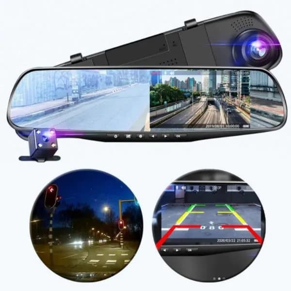 Pametni Retrovizor sa Prednjom i Zadnjom Kamerom – Full HD 1080P DVR 3