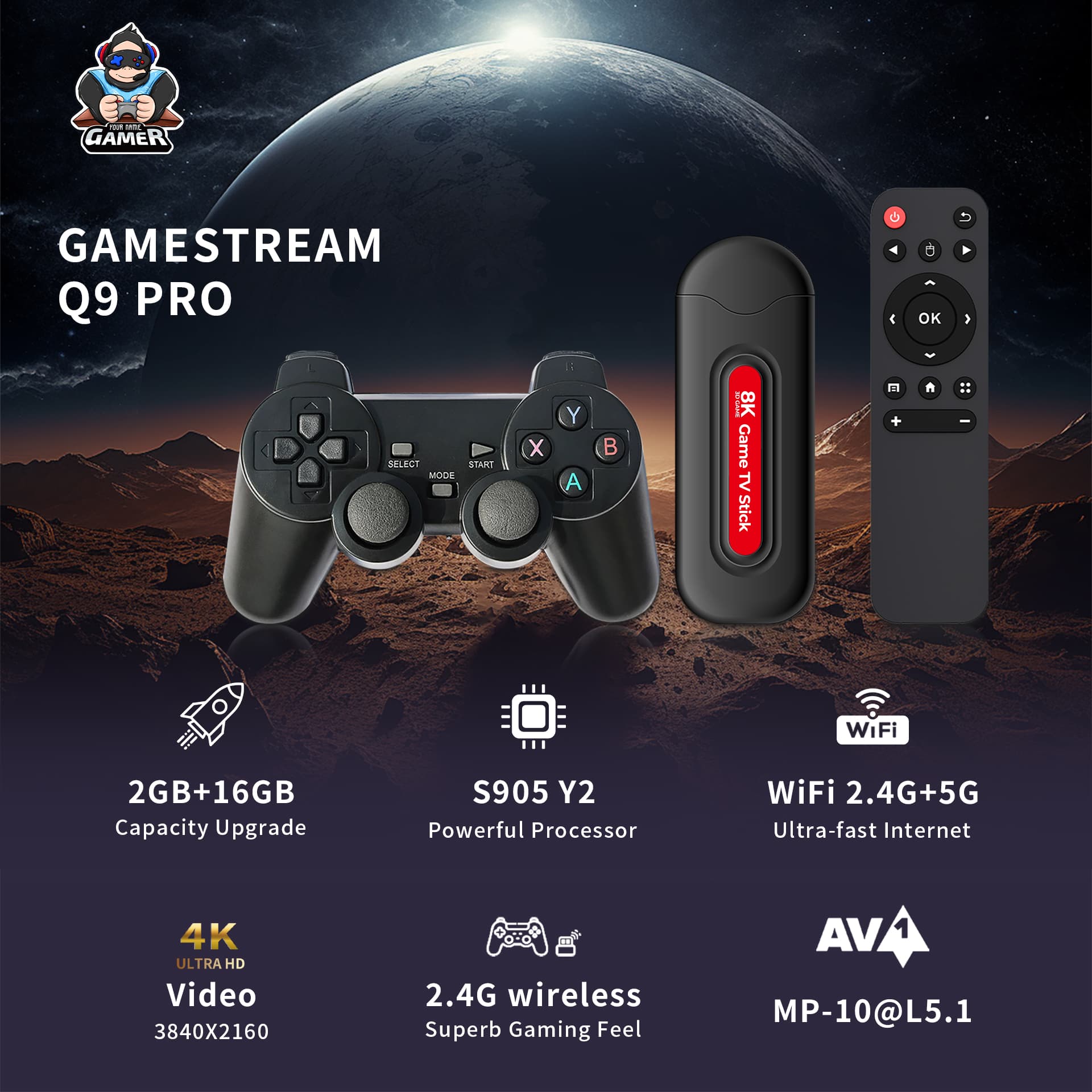 GAME TV STICK Q9 PRO – SMART TV + GAMING UREĐAJ 4