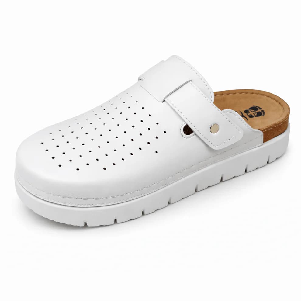 Bijele Medicinske Papuče sa Kopčom