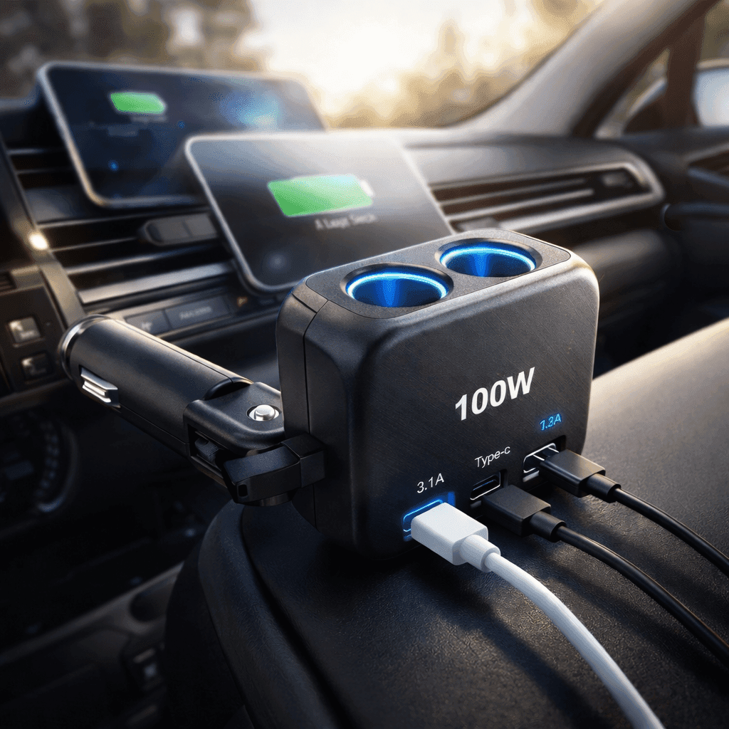 Višenamjenski punjač za auto 100W 2