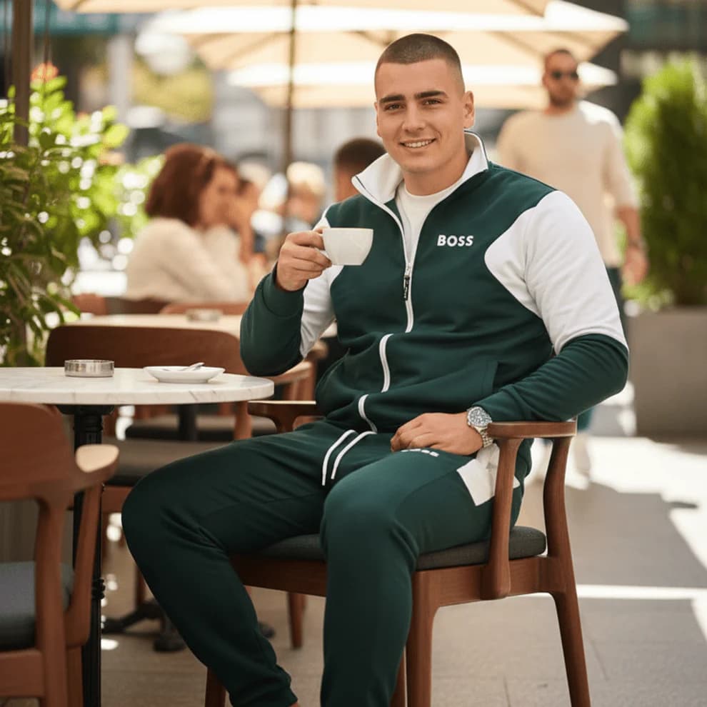 Moderna Muška Trenerka u Zelenoj i Bijeloj Boji 2